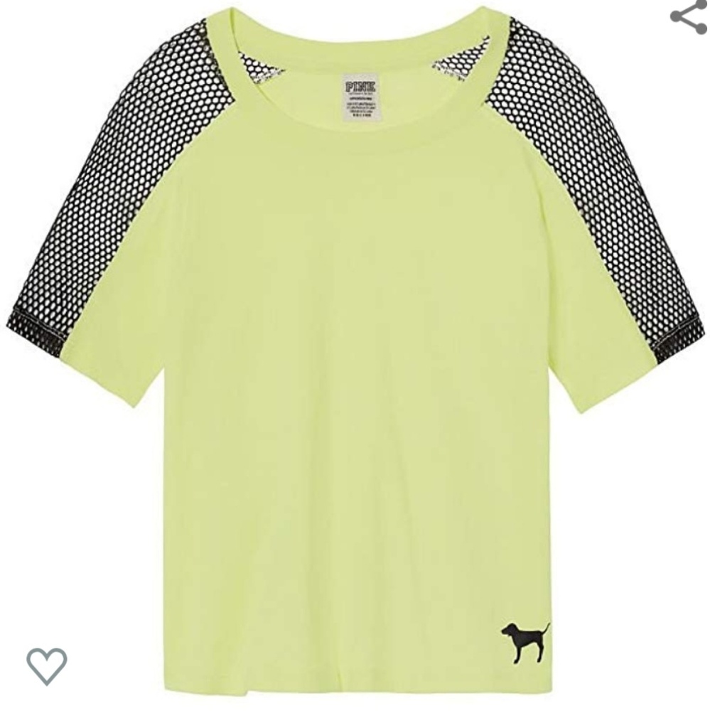 Cropped Mesh Crew Tee, Medium